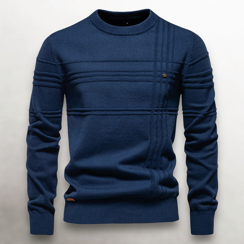 Men's Textured Knit Cotton Sweater