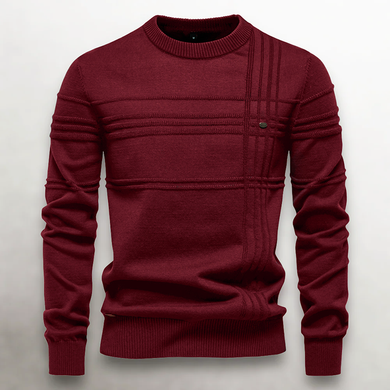 Men's Textured Knit Cotton Sweater