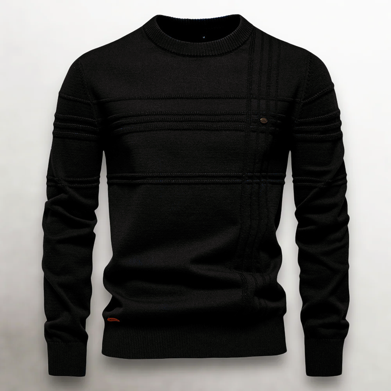 Men's Textured Knit Cotton Sweater