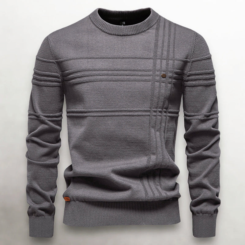 Men's Textured Knit Cotton Sweater