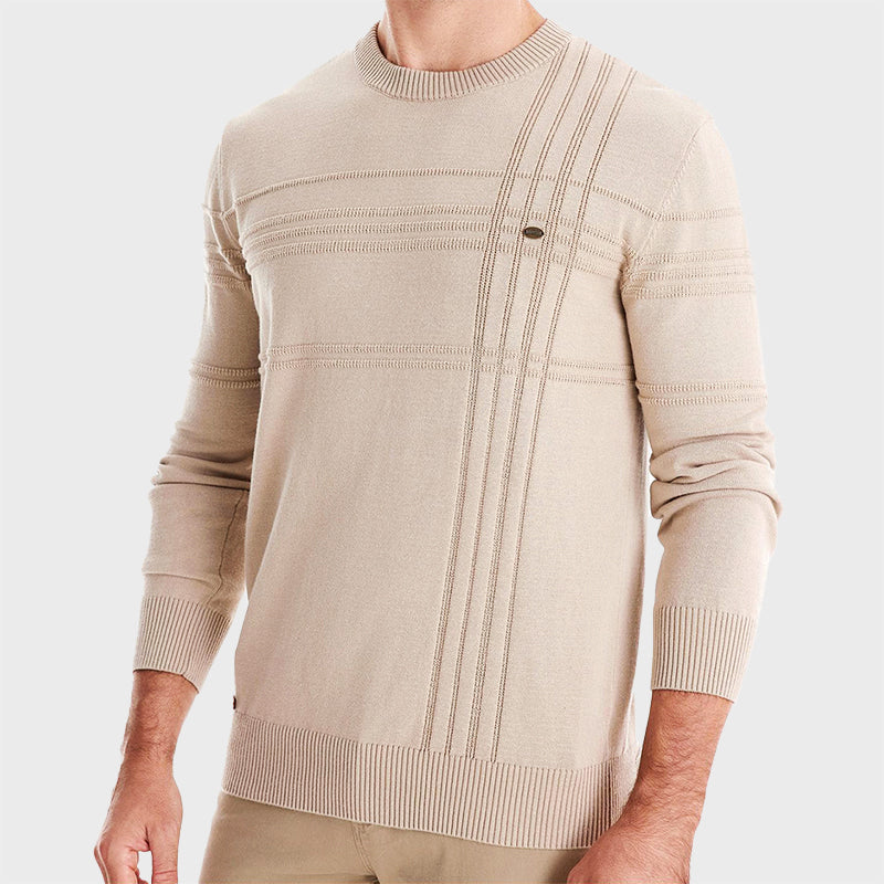 Men's Textured Knit Cotton Sweater