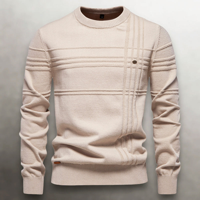 Men's Textured Knit Cotton Sweater