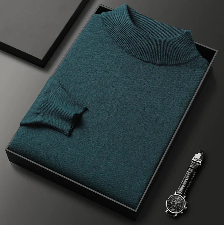 Men's Turtleneck Sweater, Long Sleeves, Ribbed Trim