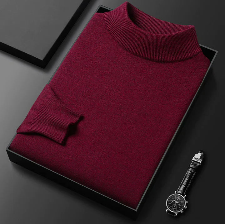 Men's Turtleneck Sweater, Long Sleeves, Ribbed Trim