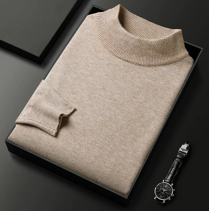 Men's Turtleneck Sweater, Long Sleeves, Ribbed Trim