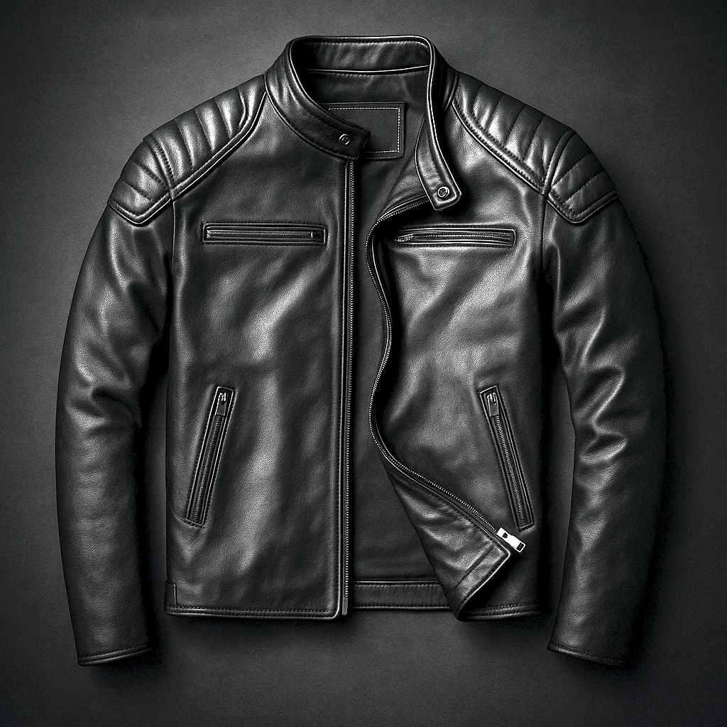 Men's Vintage True Leather Jacket - 4 Pocket Zip-Up