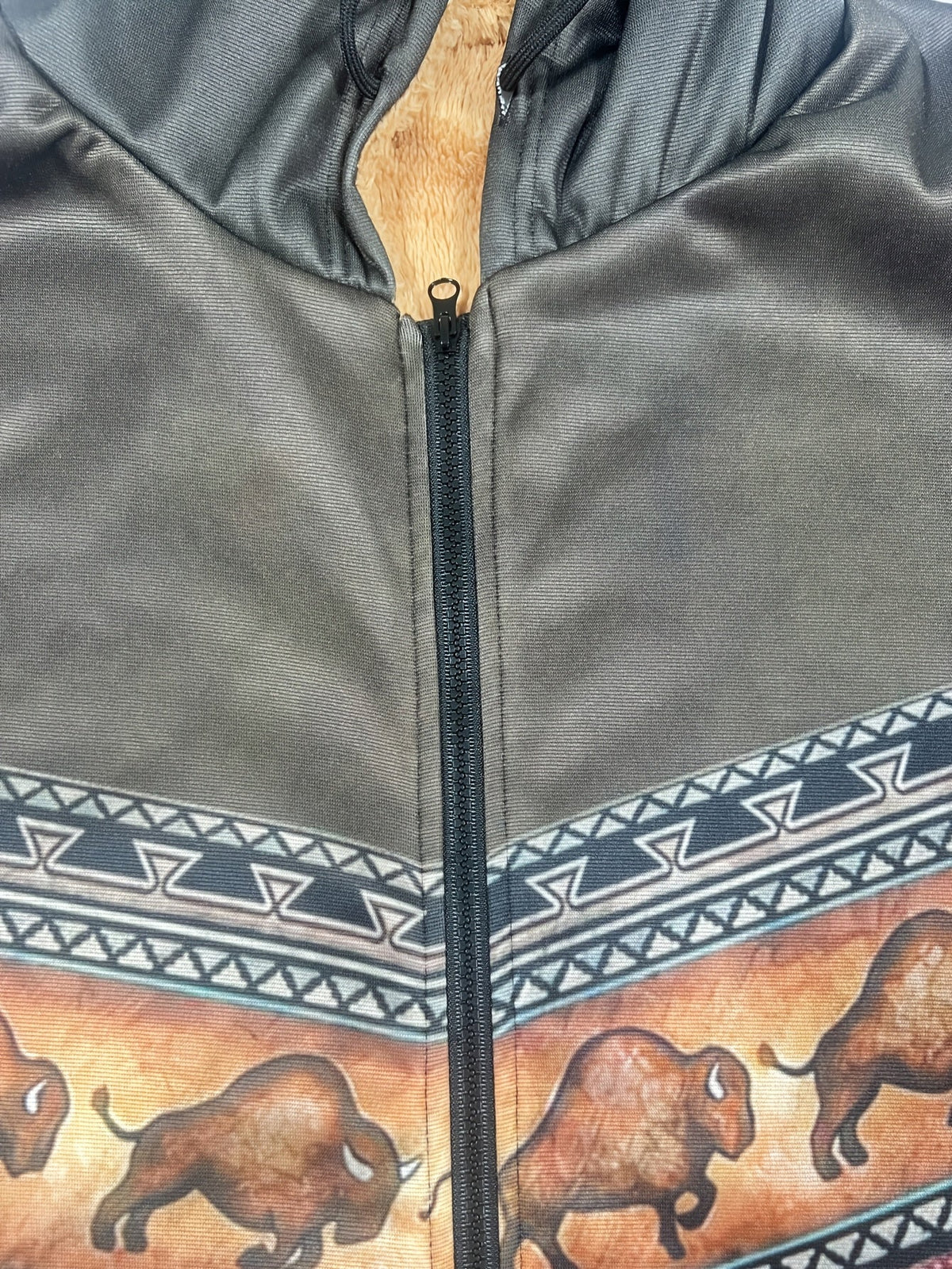 Men's Western Fleece-Lined Zip Hoodie