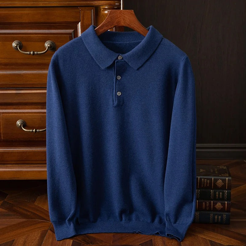 Men's Wool Polo Collar Sweater