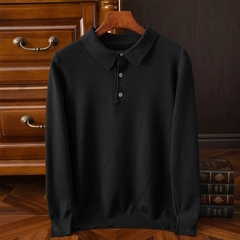 Men's Wool Polo Collar Sweater