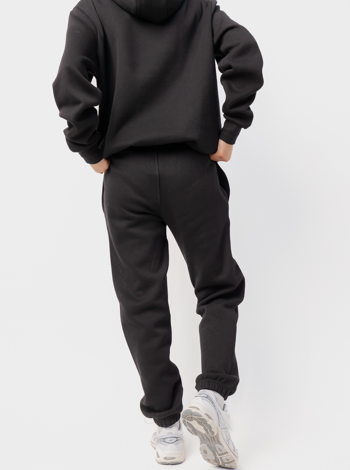 Women's Black Logo Jogger Pants, Drawstring Waist, Cuffed