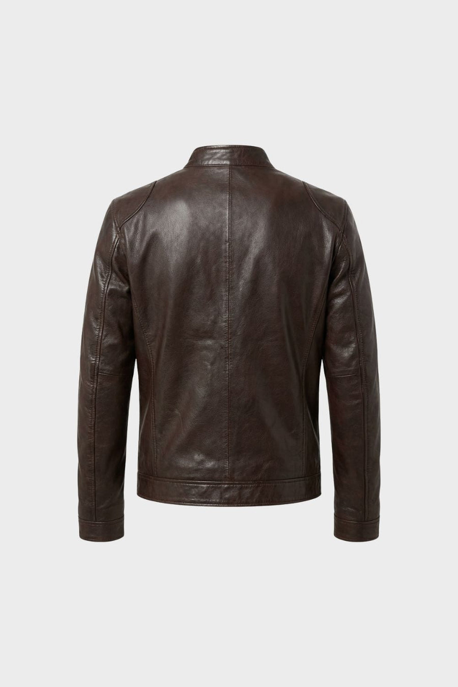 Men's Biker Jacket, Stand Collar, Zip Front, Long Sleeves