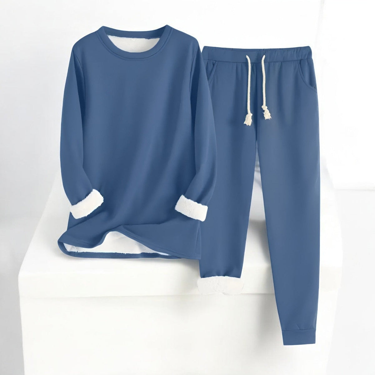 Unisex Crew Neck Sweatshirt And Jogger Set, Long Sleeves