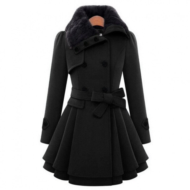 Women's Coat with Lining | For Winter | Size S-2XL | Beige, Red, Dark Blue, Black