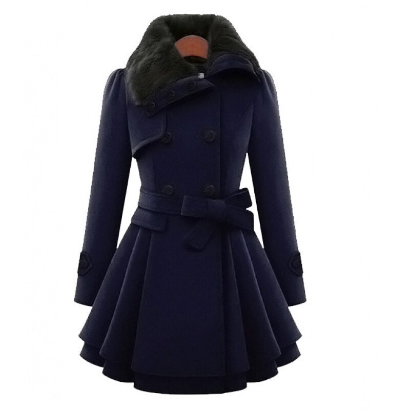 Women's Coat with Lining | For Winter | Size S-2XL | Beige, Red, Dark Blue, Black