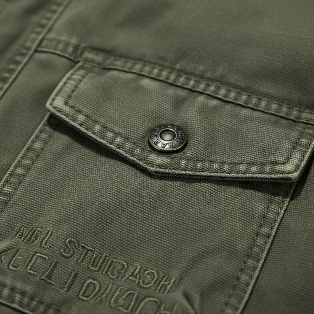 Men's Utility Jacket, High Neck, Long Sleeves, Pocket Detail