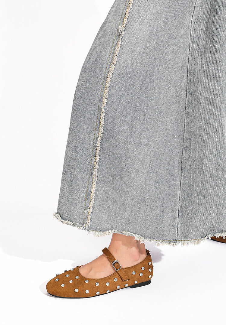 Dagmar Rhinestone Mary Jane Ballet Flats