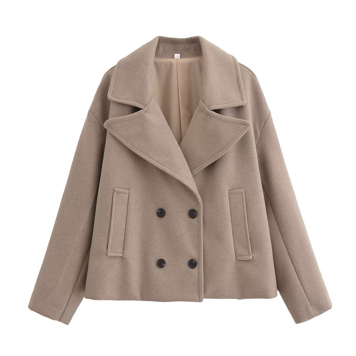 Thalia Double-Breasted Cropped Pea Coat
