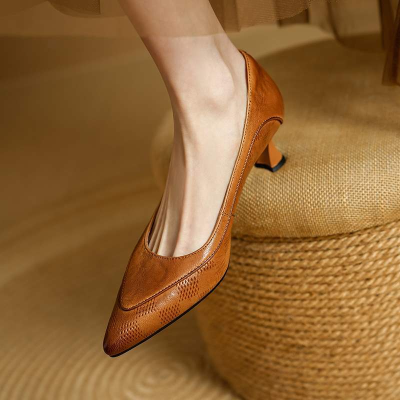 Belle Genuine Leather Heels