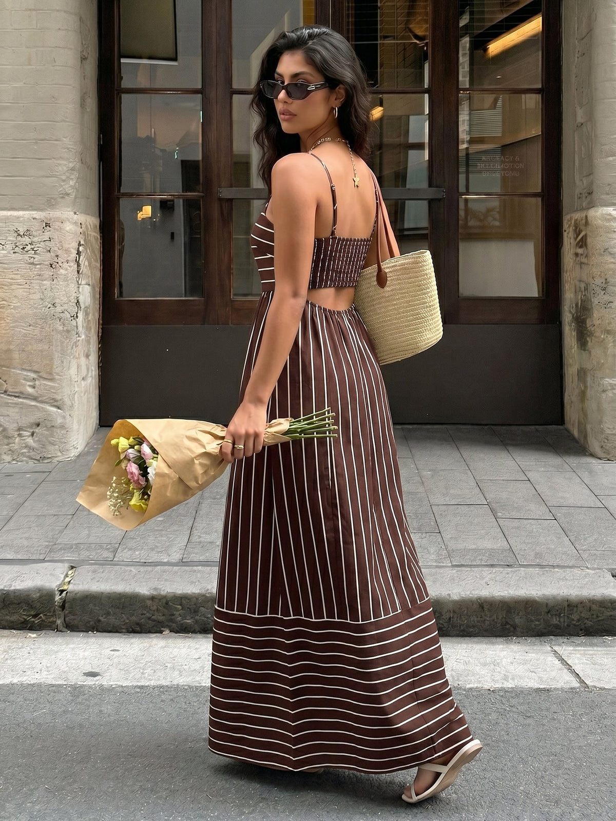 Helen Coastal Stripe Maxi Dress