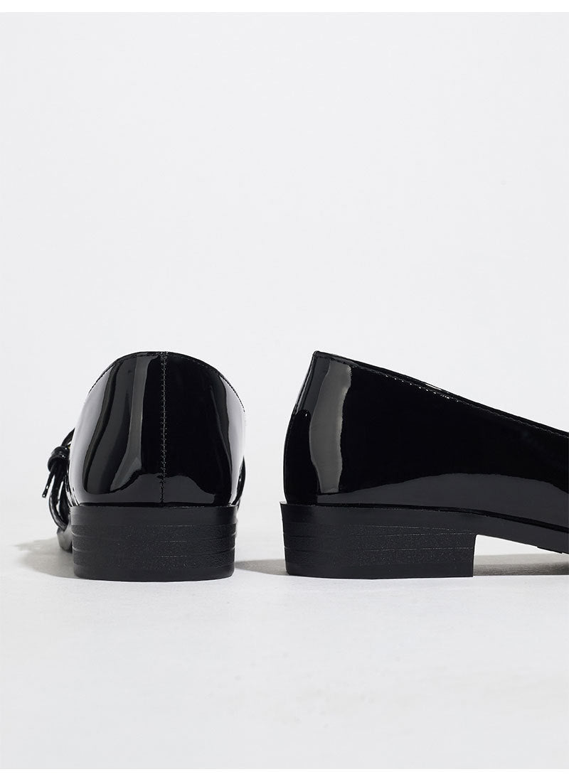 Ophelie Patent Square Toe Bar Loafers