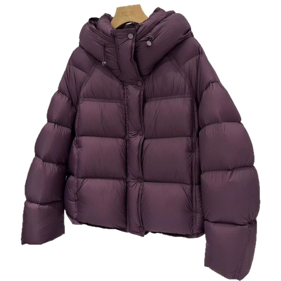 Women's Hooded Puffer Jacket with Drawstring