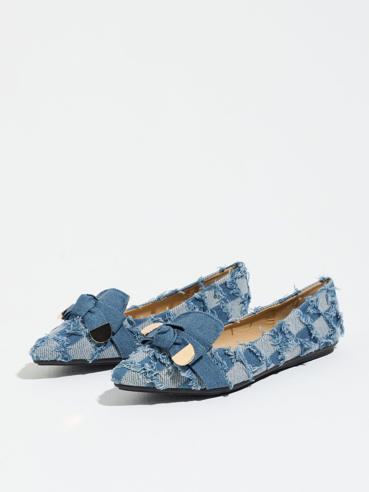 Carla Denim Pointed Toe Slip-On Flats