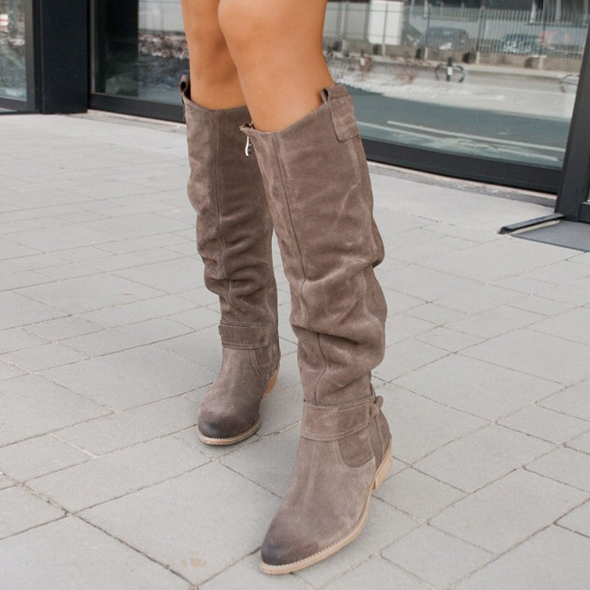 Silvia Slouched Suede Knee-High Boots