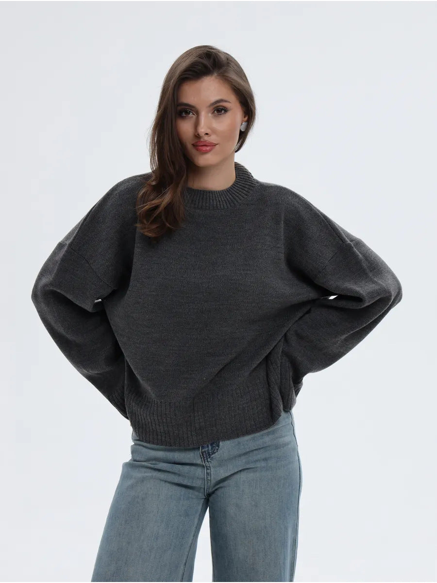 Signe Ribbed-Cuff Oversized Pullover Sweater
