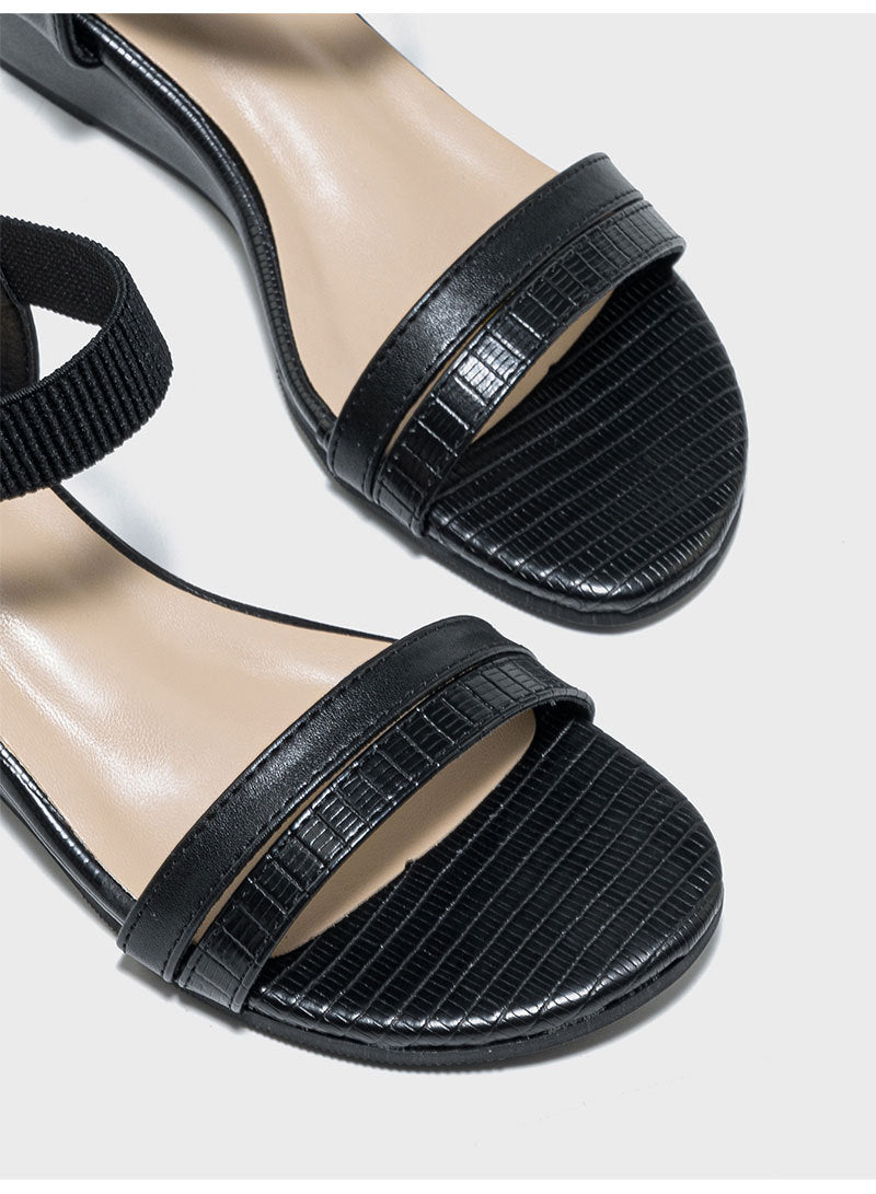 Odile Textured Strap Low Wedge Sandals