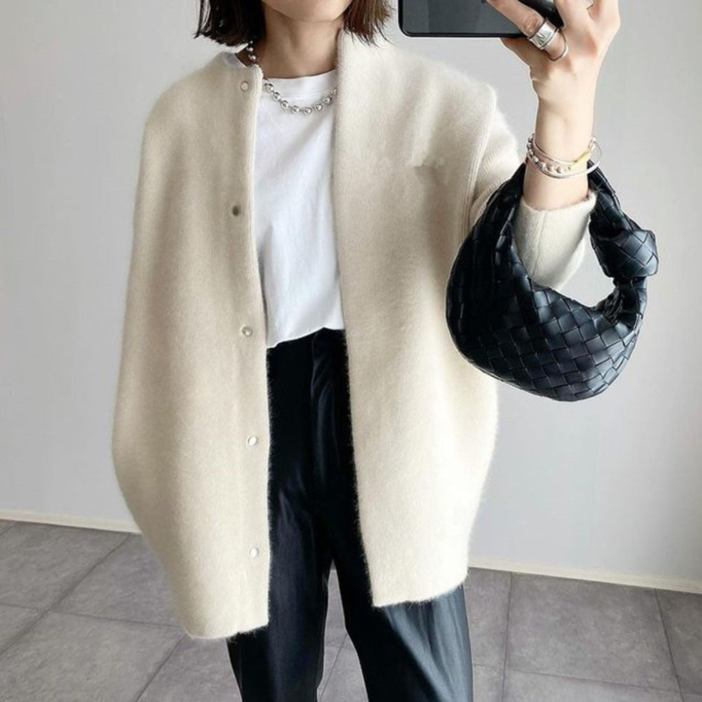Women's Pocket Knit Cardigan – Relaxed Long Sleeve Cardigan