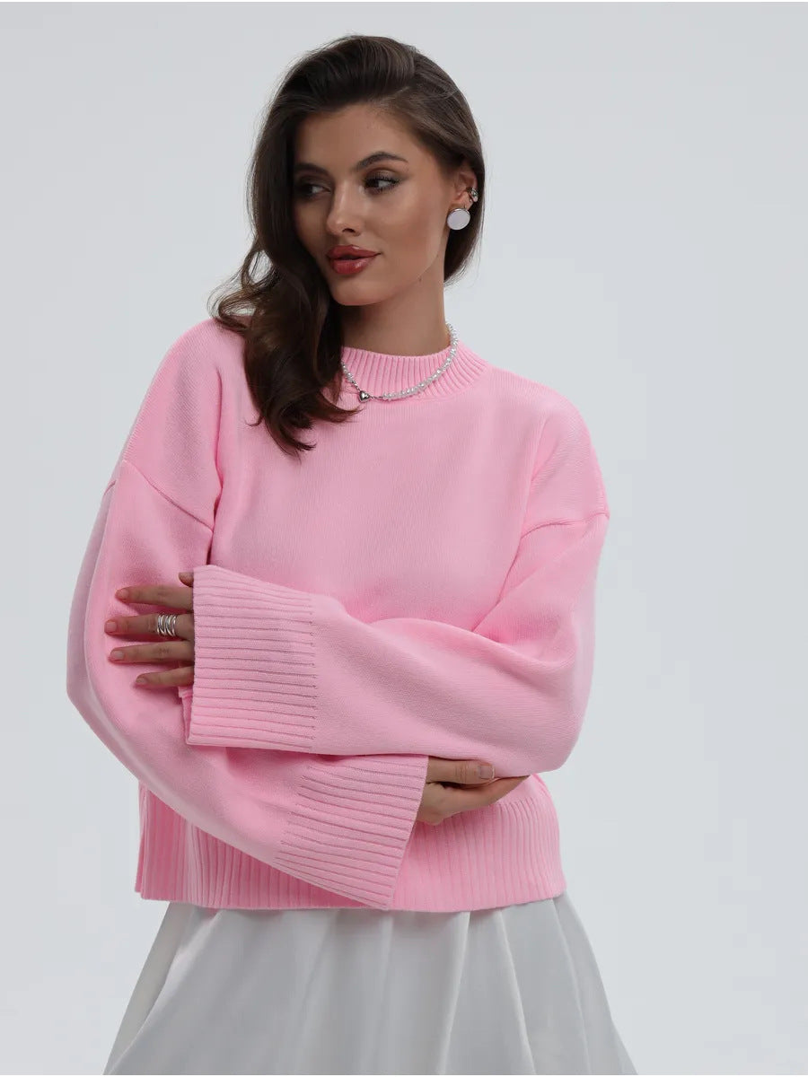 Signe Ribbed-Cuff Oversized Pullover Sweater