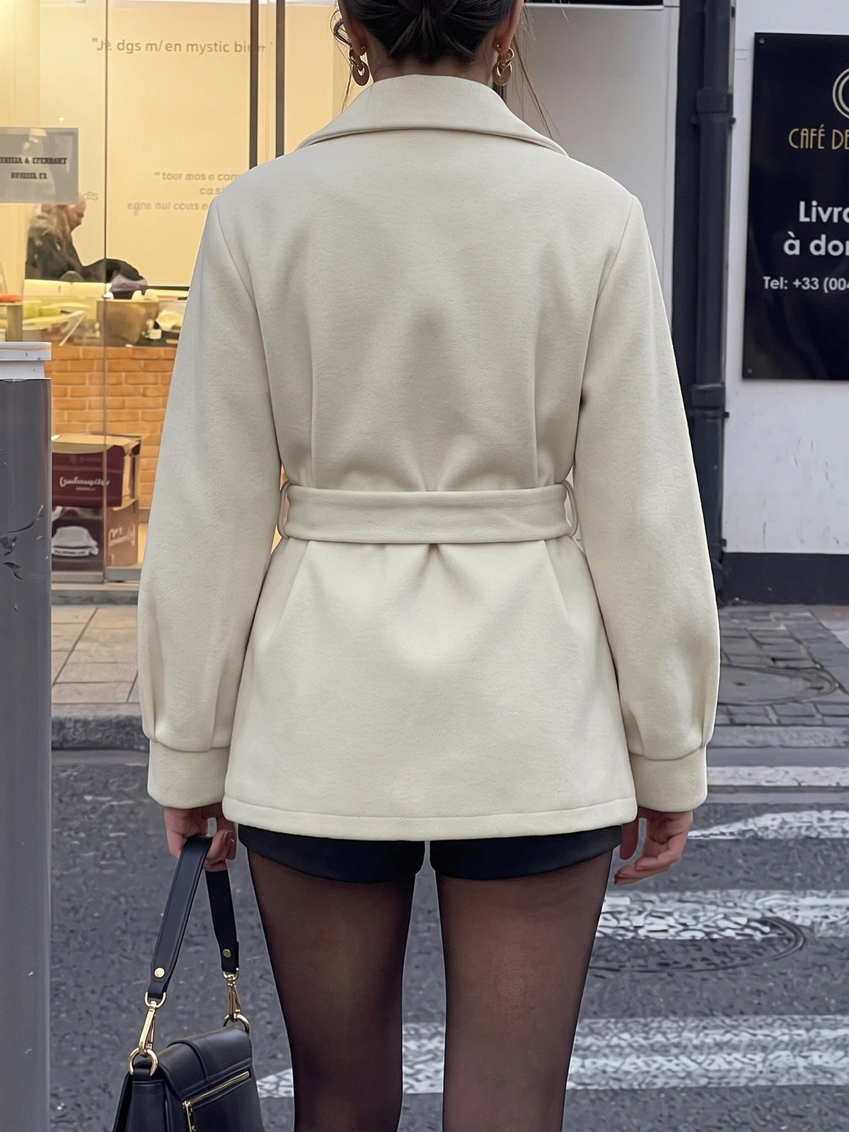 Millie Belted Wool Blend Short Coat