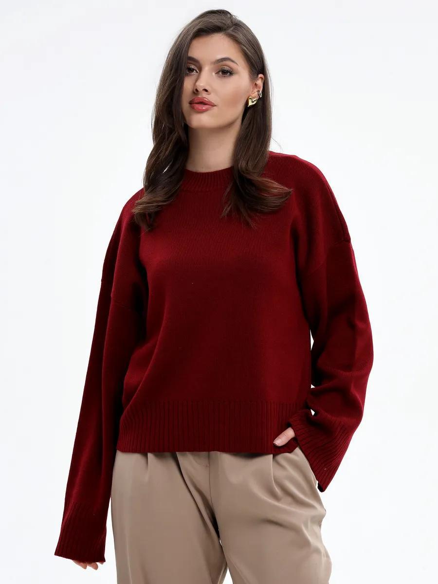 Signe Ribbed-Cuff Oversized Pullover Sweater