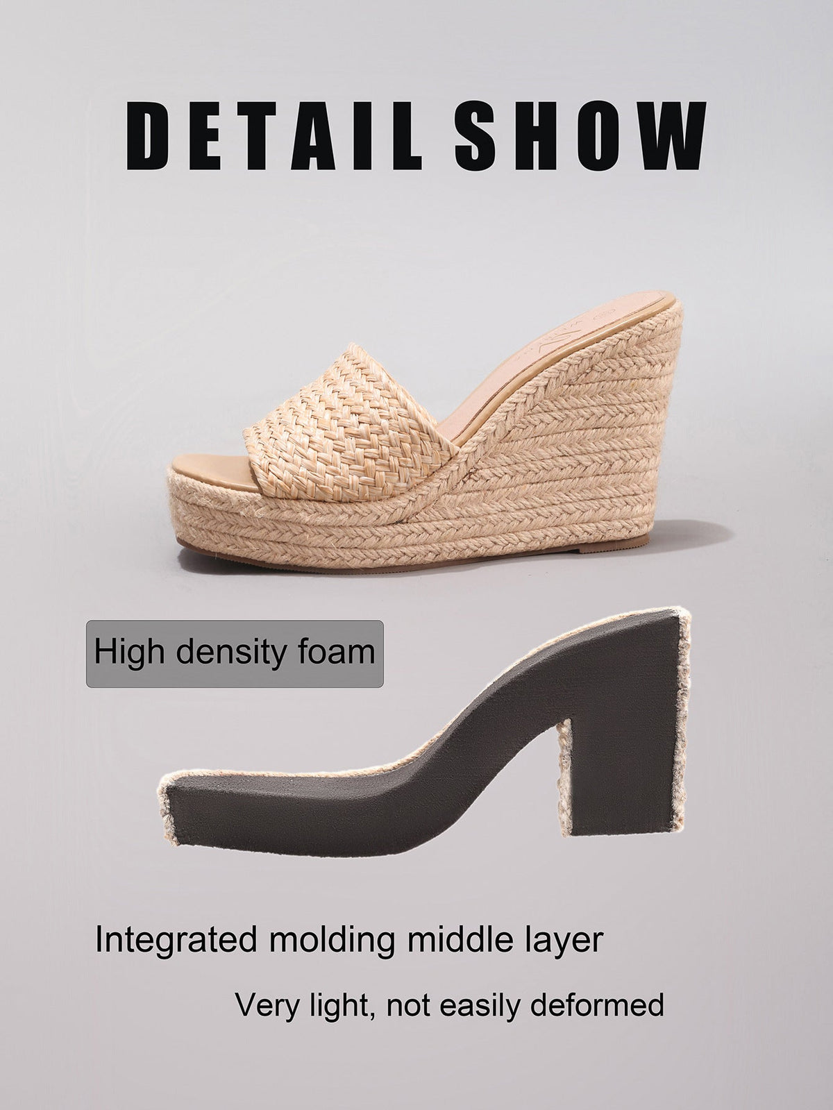 Garance Woven Straw Platform Mule Sandals