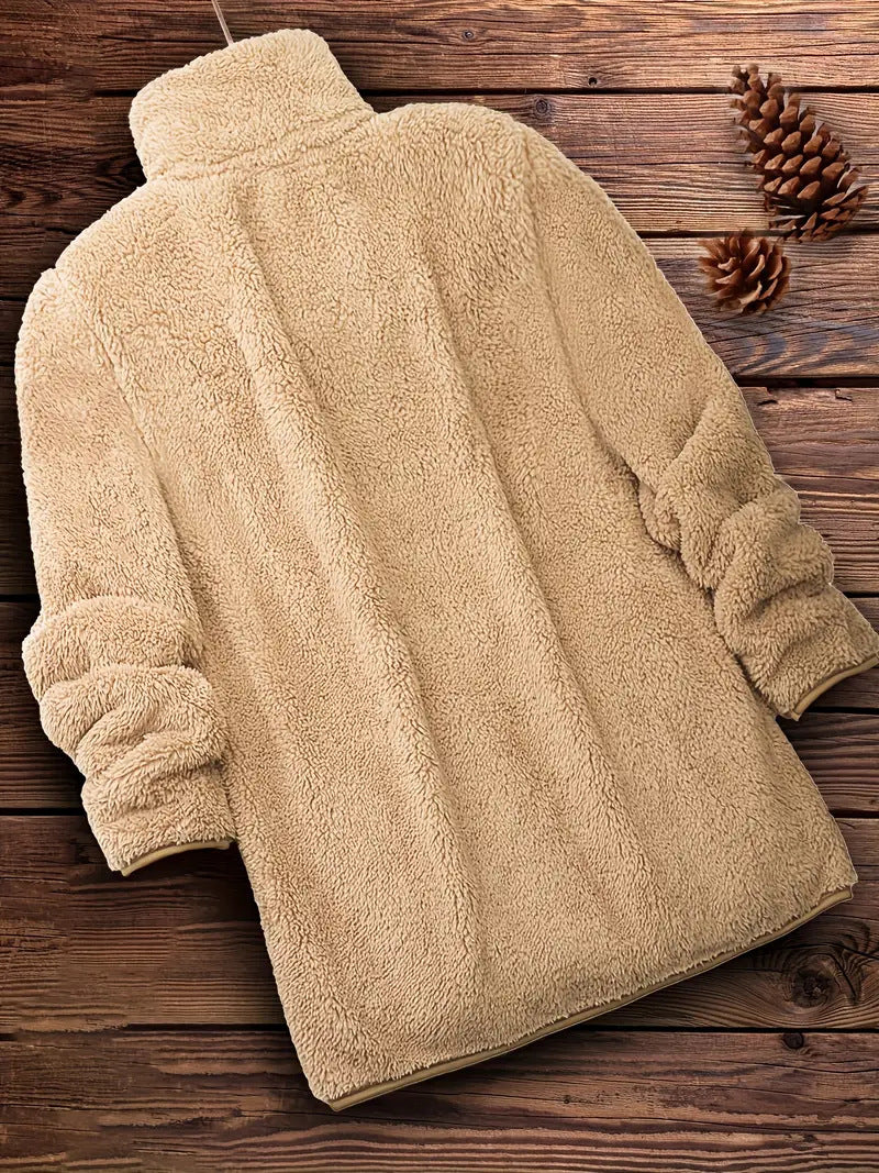 Women's Teddy Half-Zip Pullover with High Collar