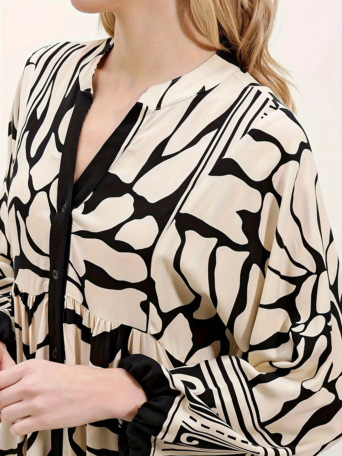 Saga Abstract Print Tiered Maxi Dress