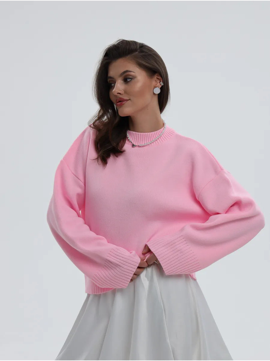 Signe Ribbed-Cuff Oversized Pullover Sweater
