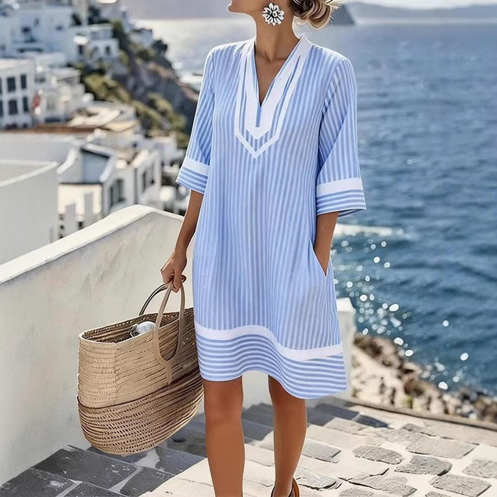 Nella Ease Striped Beach Dress