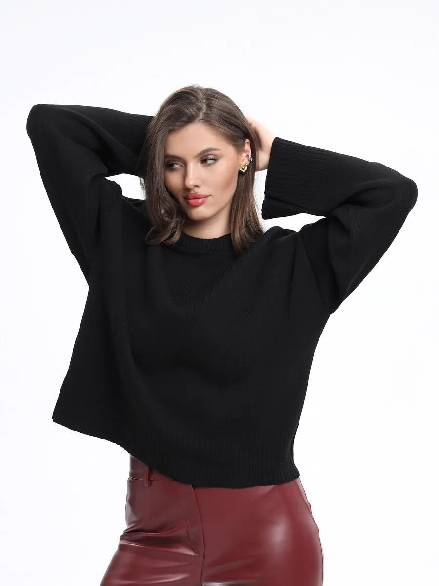 Signe Ribbed-Cuff Oversized Pullover Sweater
