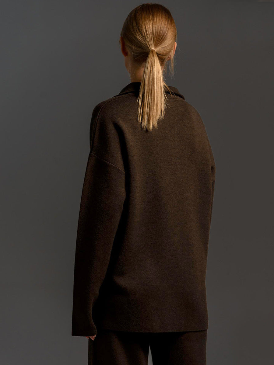 Valborg Polo Collar Knit Sweater and Pants Set