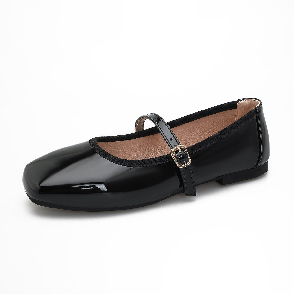 Roxane Patent Square-Toe Mary Jane Flats