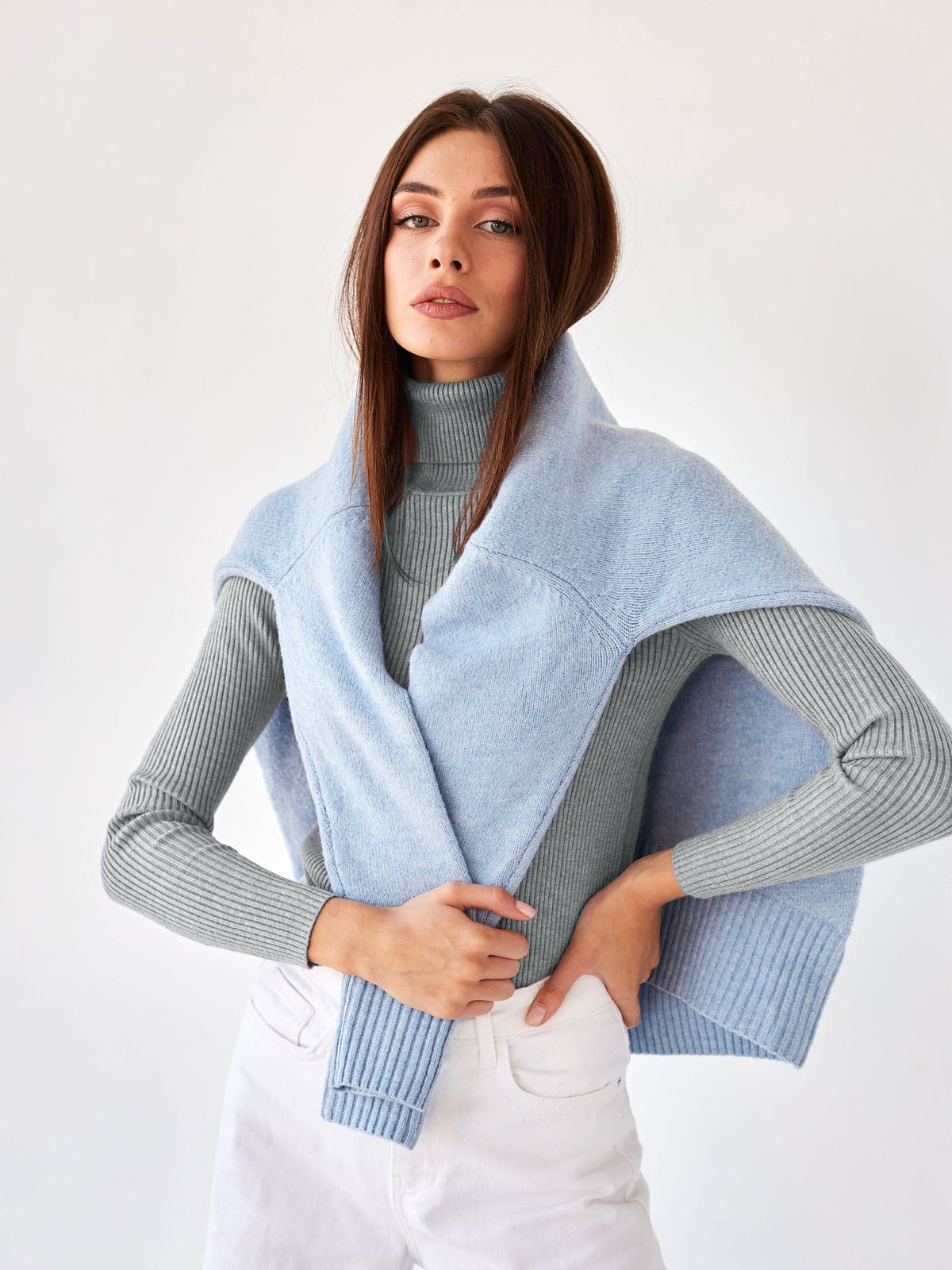 Dagny Cotton Ribbed Knit Turtleneck Sweater