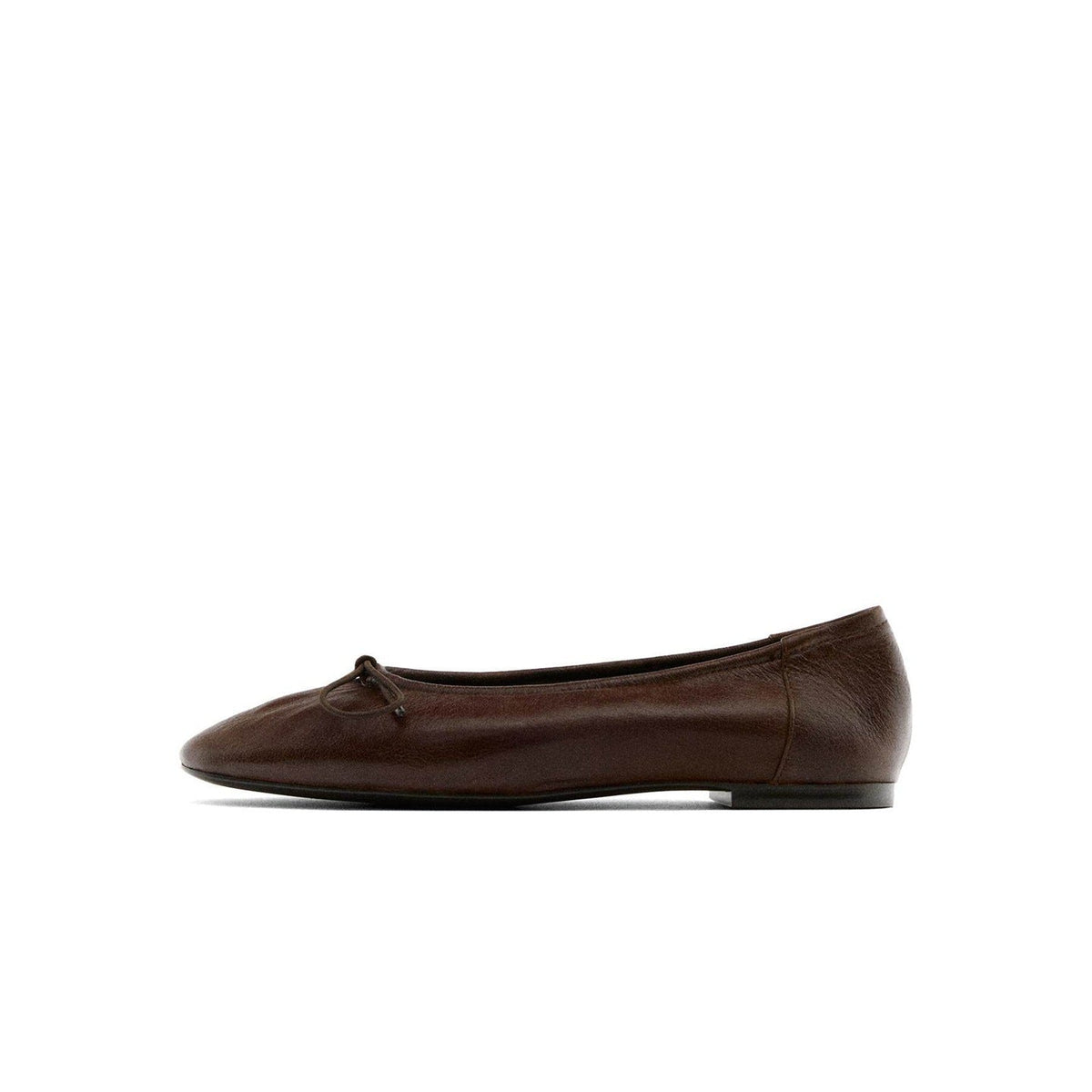 Sunniva Bow Slip-On Leather Ballet Flats