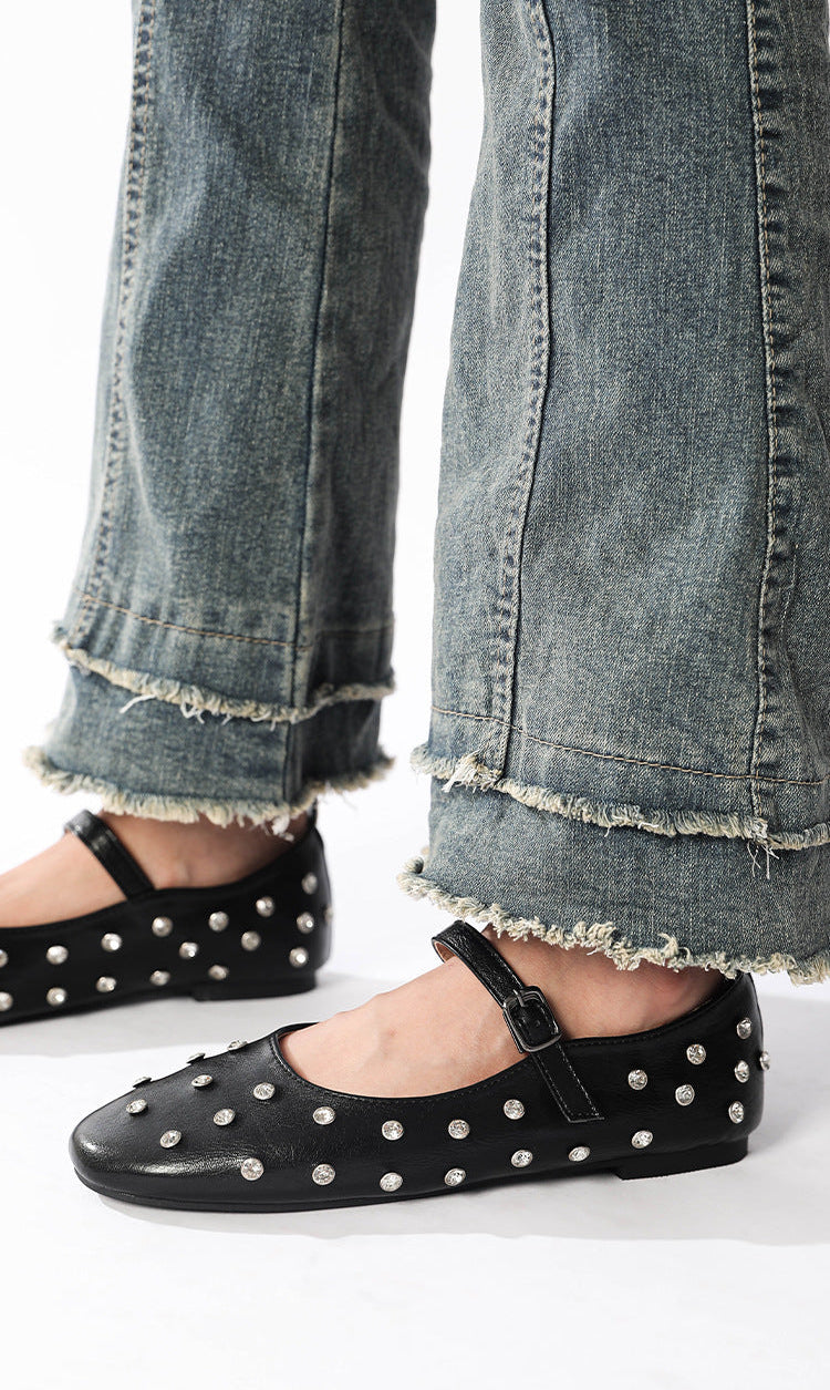 Dagmar Rhinestone Mary Jane Ballet Flats