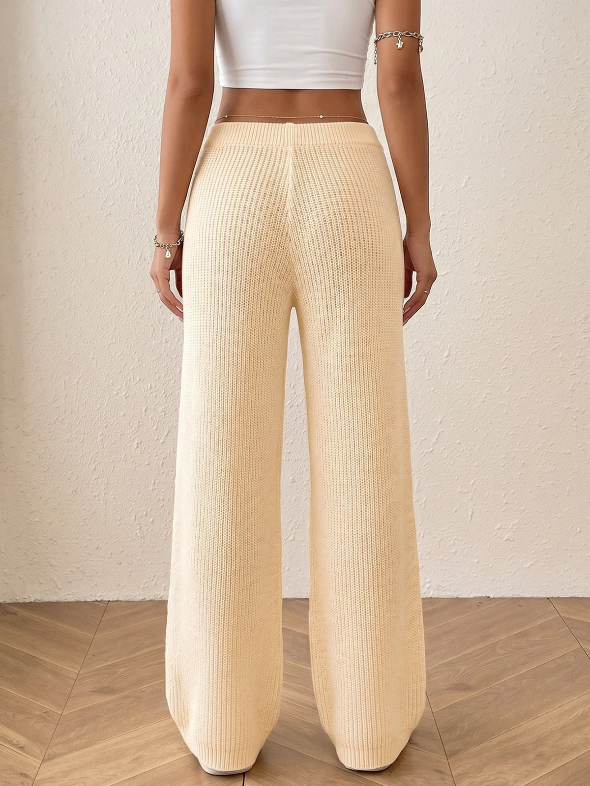 Aitana Ribbed Knit Wide-Leg Trousers