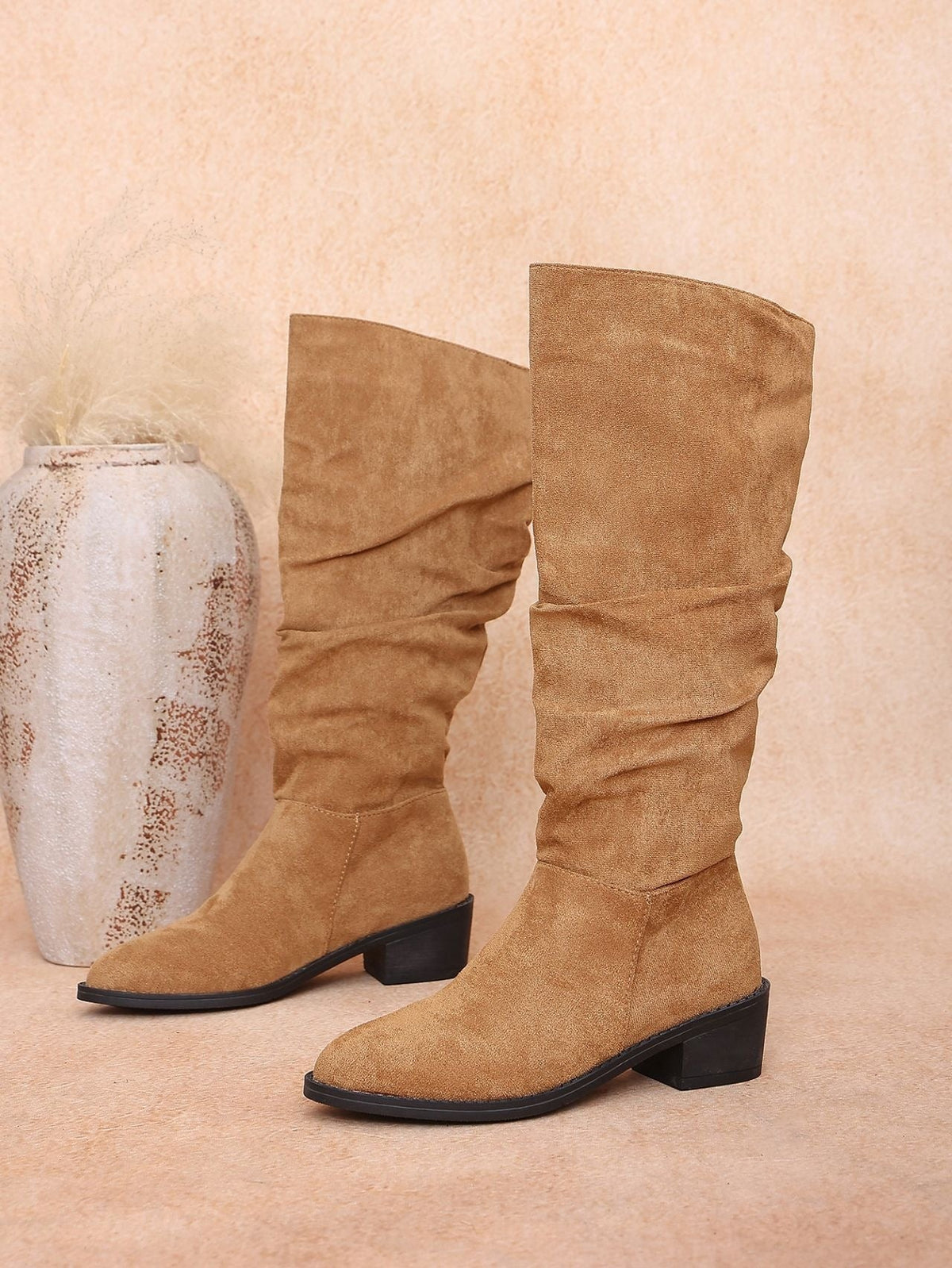 Fleur Slouchy Faux Suede Knee-High Boots
