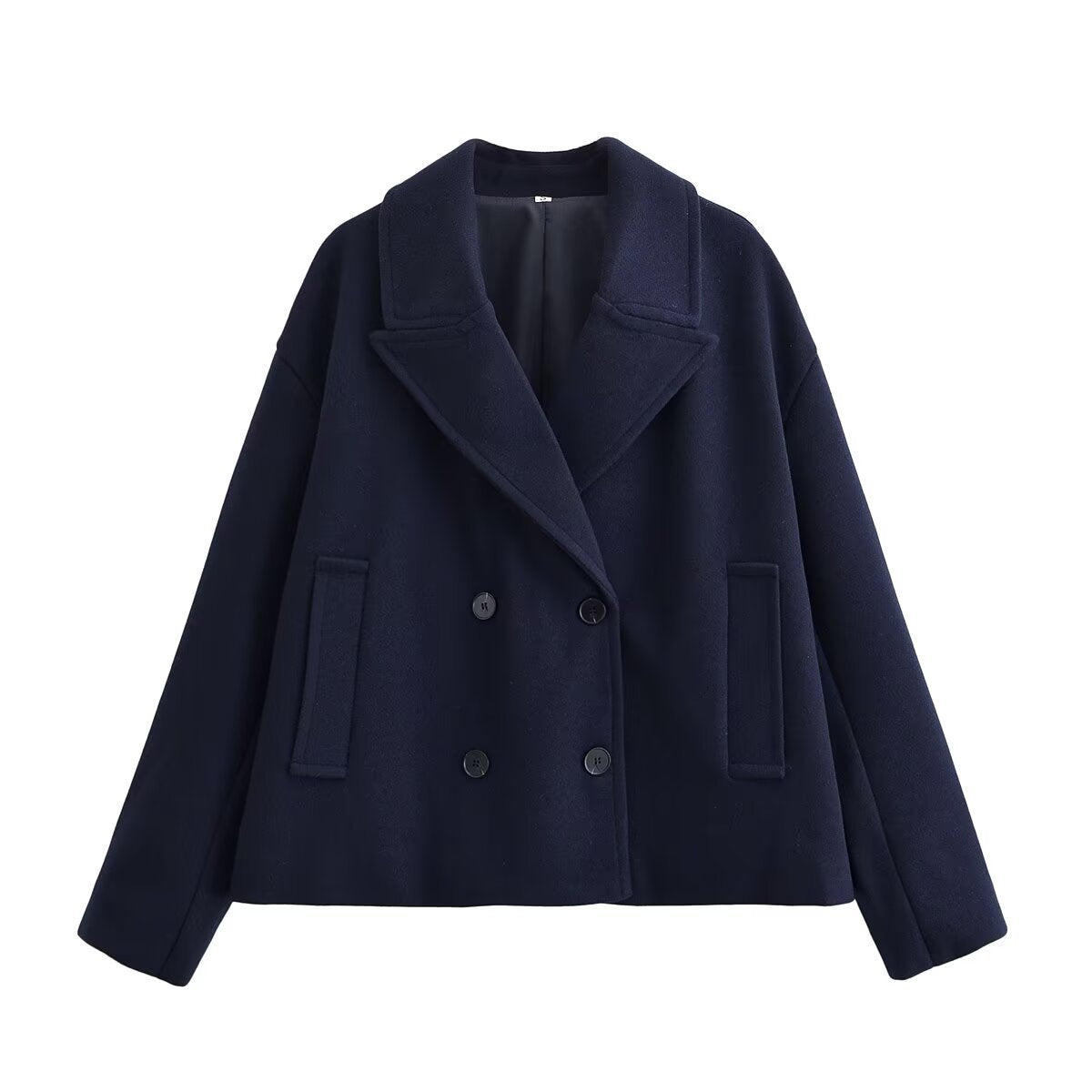 Thalia Double-Breasted Cropped Pea Coat