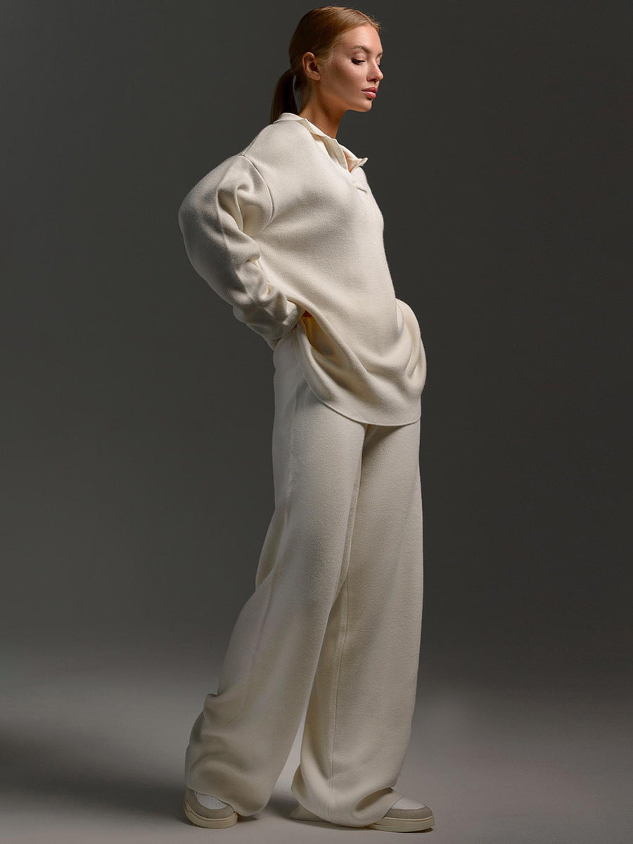 Valborg Polo Collar Knit Sweater and Pants Set