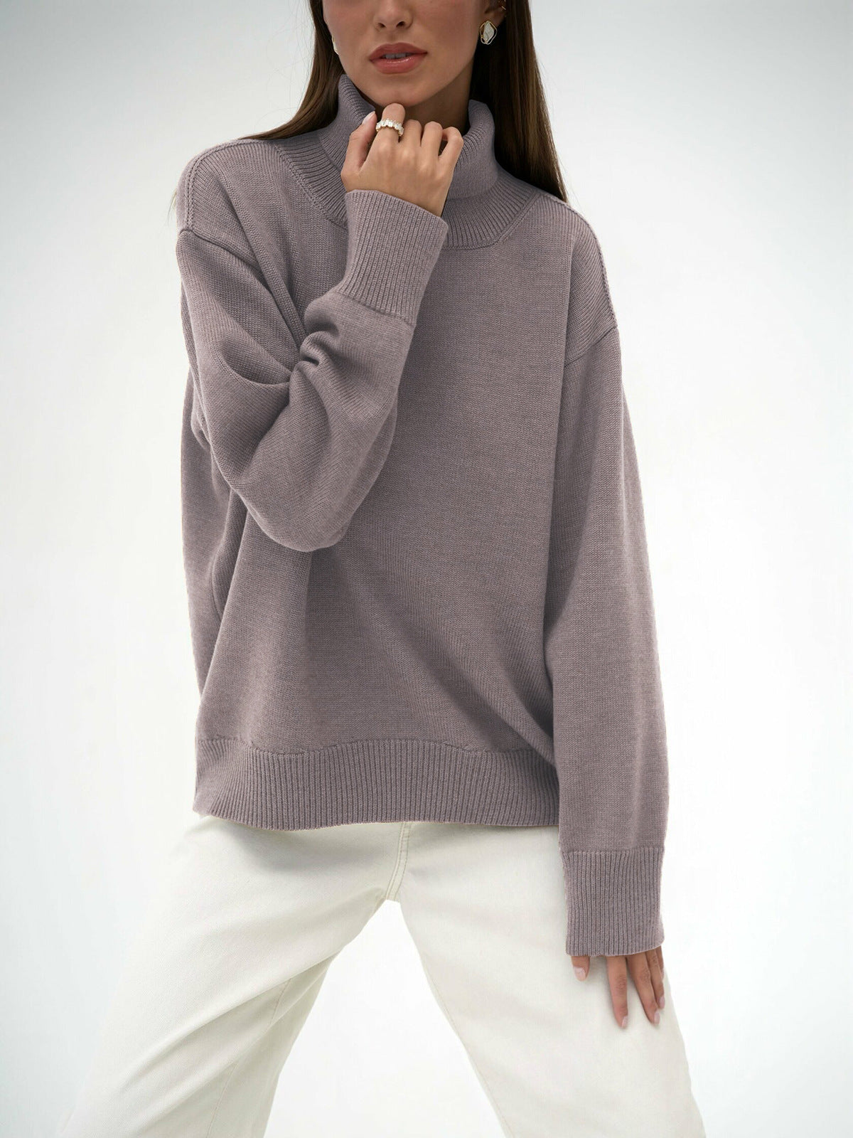 Estrella Oversized Knit Turtleneck Sweater