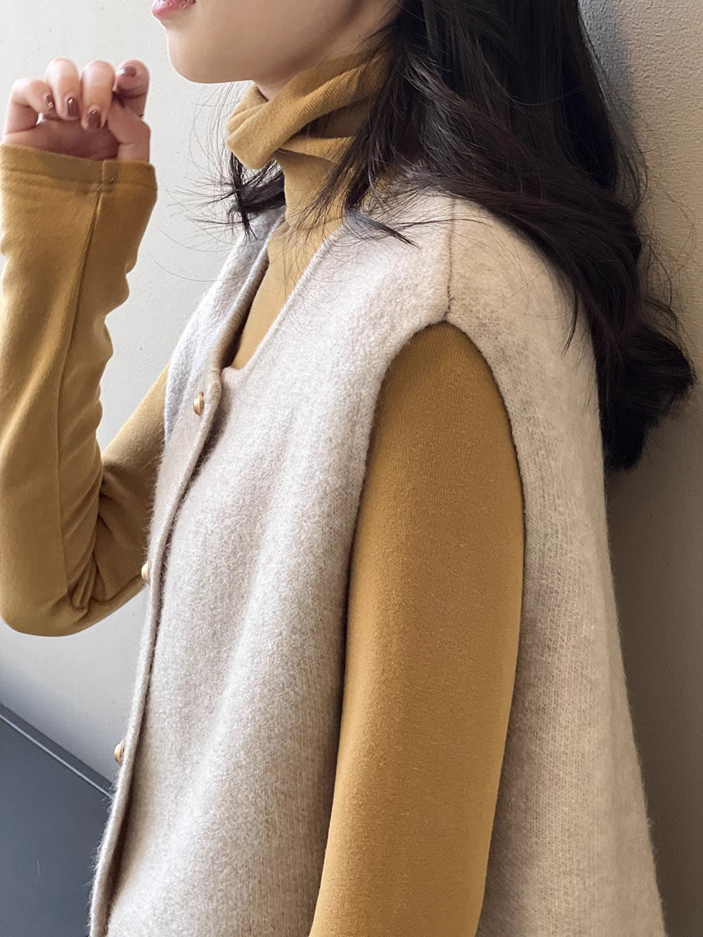 Amaya Button-Front Knit Sweater Vest